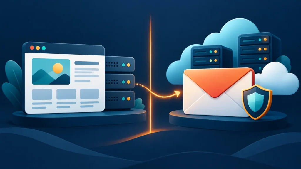 BWF Business Email running separately from website hosting